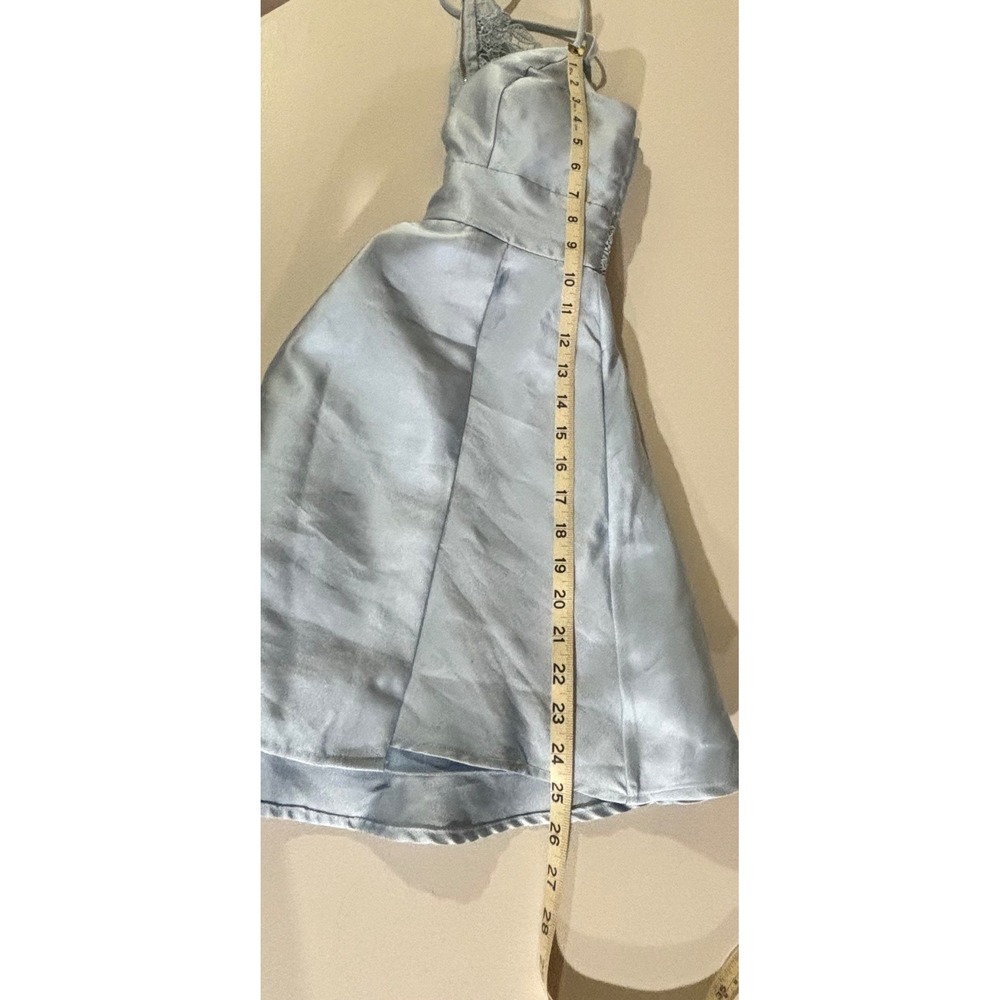 Speechless Blue Lace Back Skater Dress Juniors 1 Y2K Homecoming Coquette Pockets - Picture 8 of 12